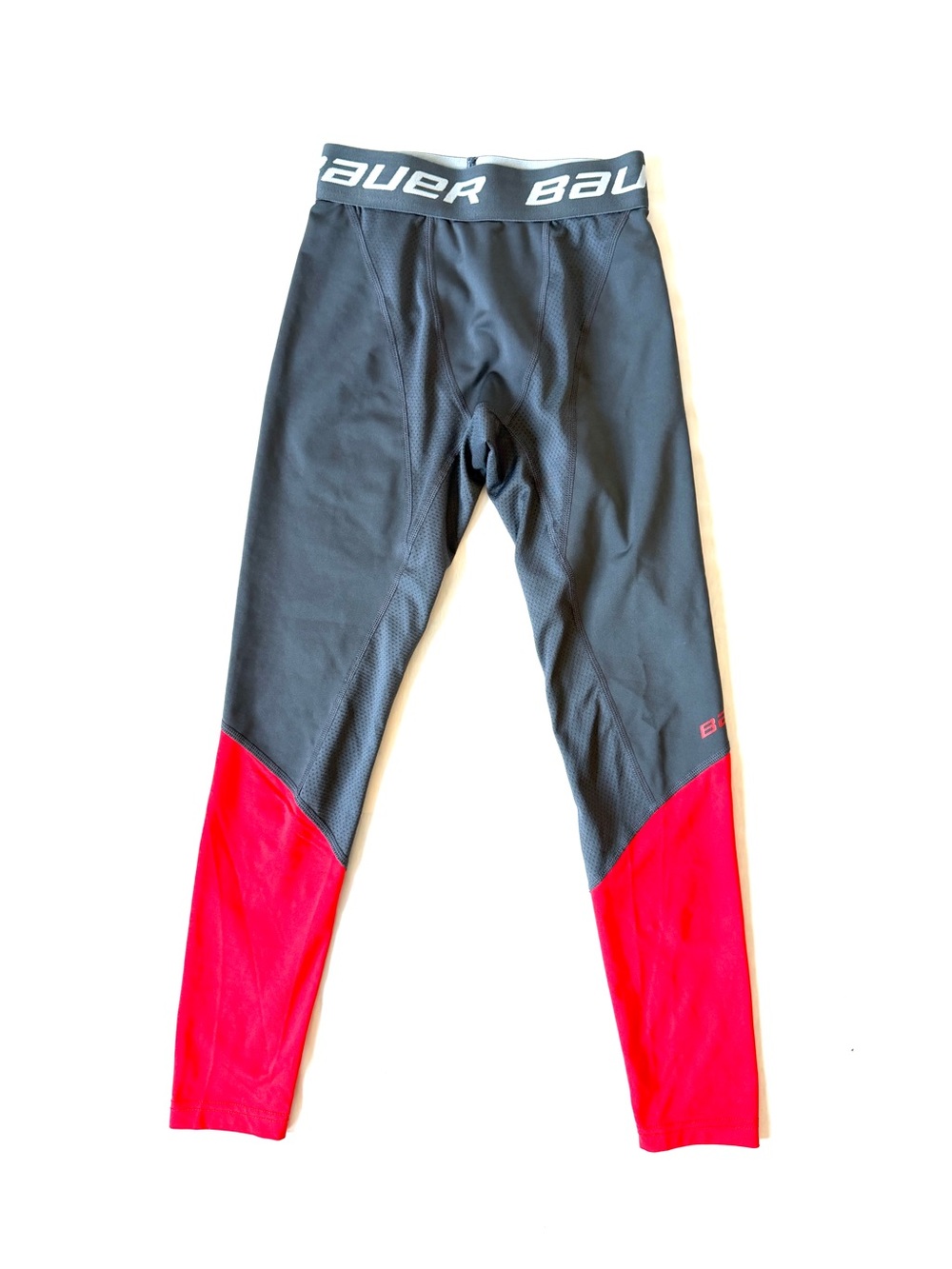 Bauer Youth Compression Pants Tights Base Layer Red Gray Size Small Unisex